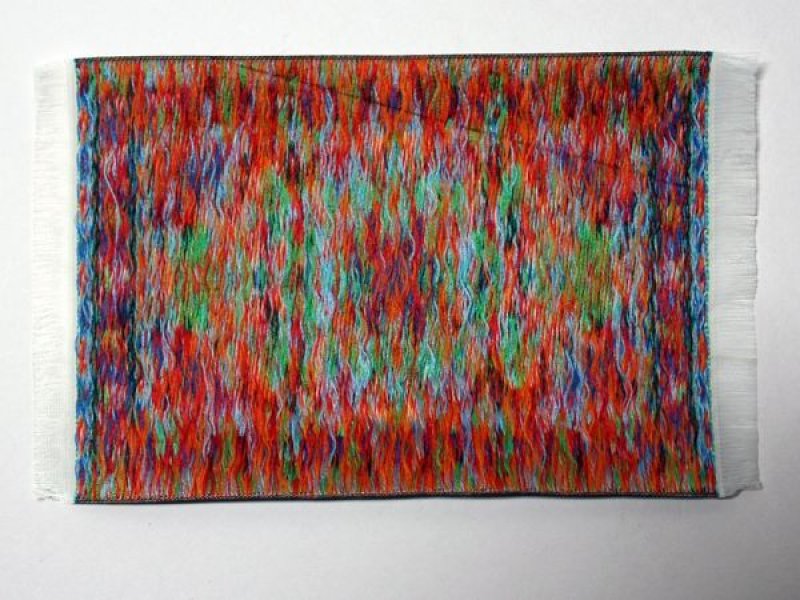 画像3: ラグ　機械織り　 10 x 14cm　（フリンジ込み16.3cm） (3)