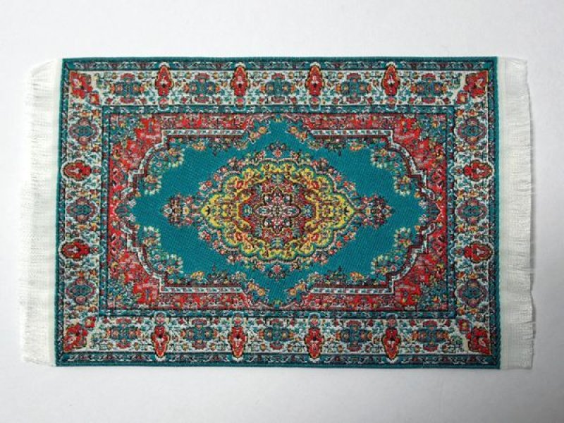 画像1: ラグ　機械織り　 10 x 14cm　（フリンジ込み16.3cm） (1)