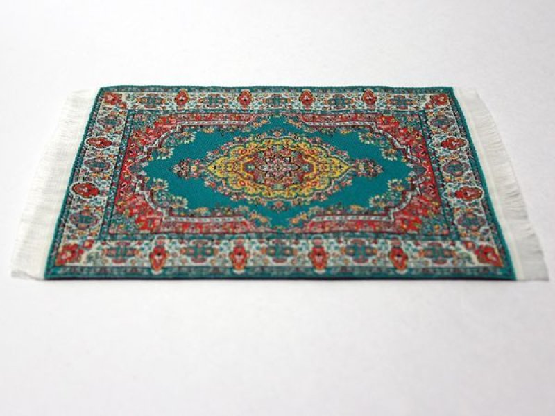 画像2: ラグ　機械織り　 10 x 14cm　（フリンジ込み16.3cm） (2)