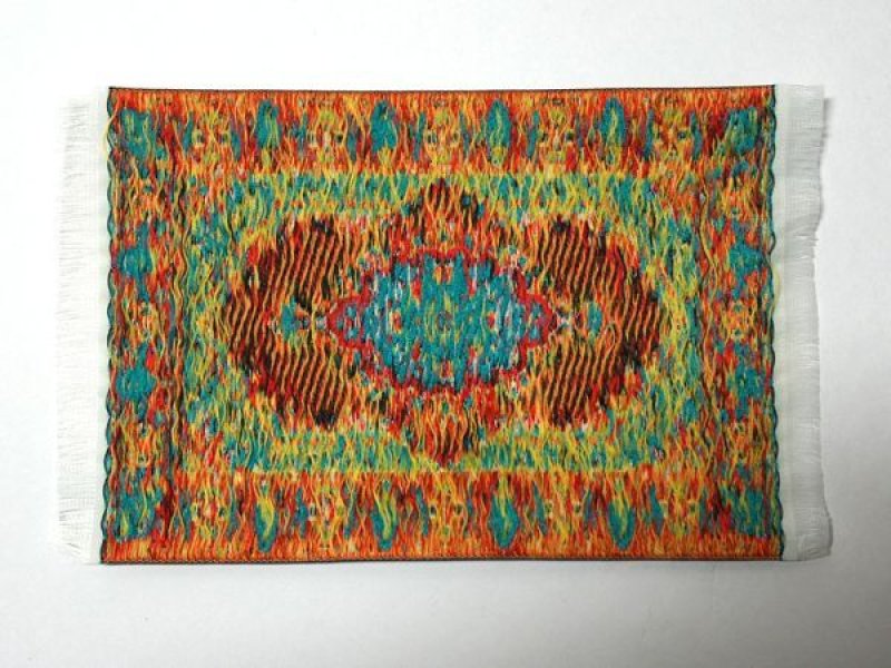 画像3: ラグ　機械織り　 10 x 14cm　（フリンジ込み16.3cm） (3)