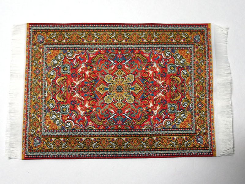 画像1: ラグ　機械織り　 10 x 14cm　（フリンジ込み16.3cm） (1)