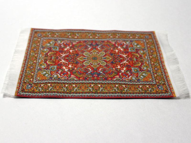 画像2: ラグ　機械織り　 10 x 14cm　（フリンジ込み16.3cm） (2)