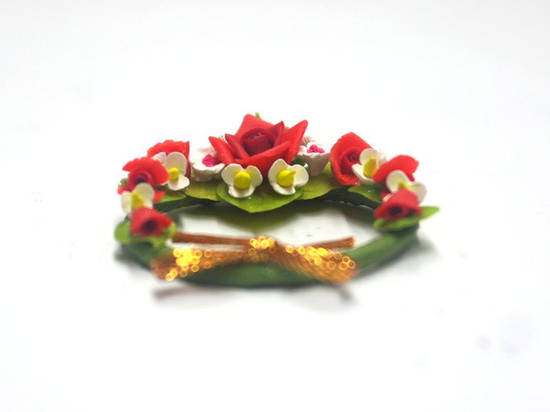 1/12サイズのドールハウス用ミニチュア薔薇のガーランドです