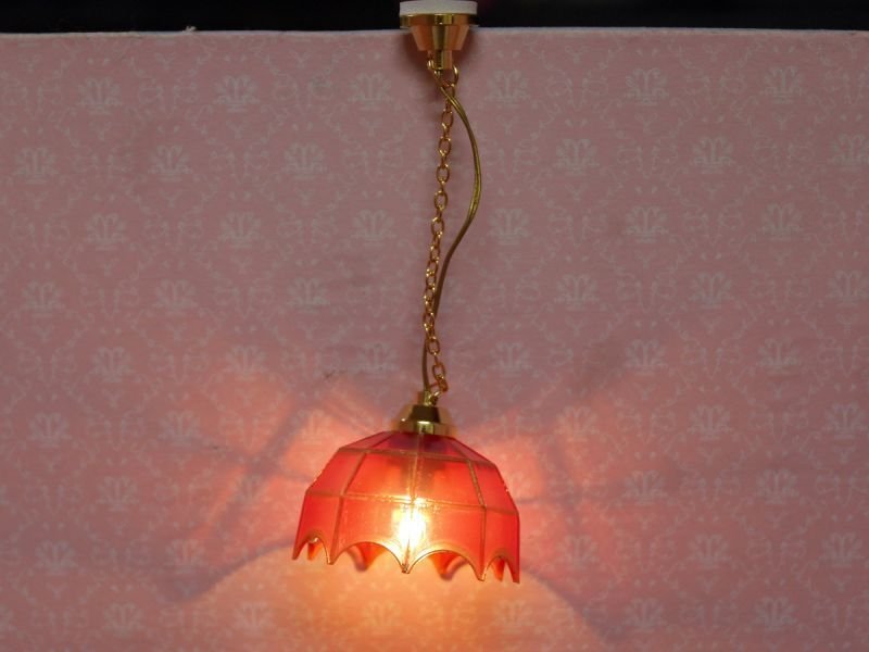 画像1: 照明　吊り下げ　ティファニー　ピンク35mm　