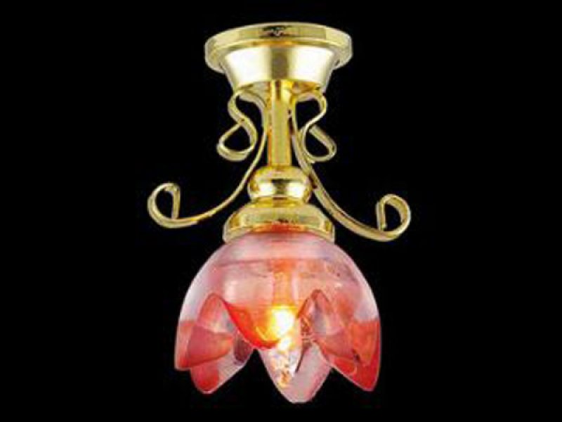 画像1: 照明　天井用　リリー　レッド (1)