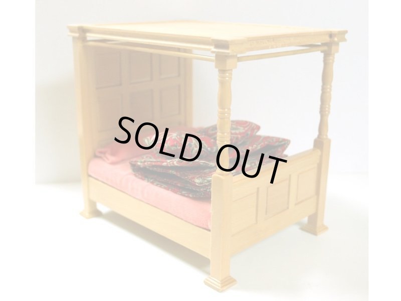 画像2: 1/12サイズ  ４ポスター（四柱式）・ベッド　天蓋付き (2)