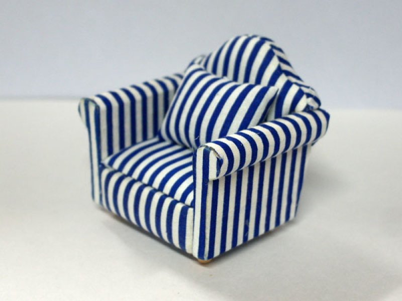 画像3: アーム・チェア　ブルー・ストライプ (3)