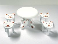 ベア　テーブル＆チェア4脚セット　ホワイト