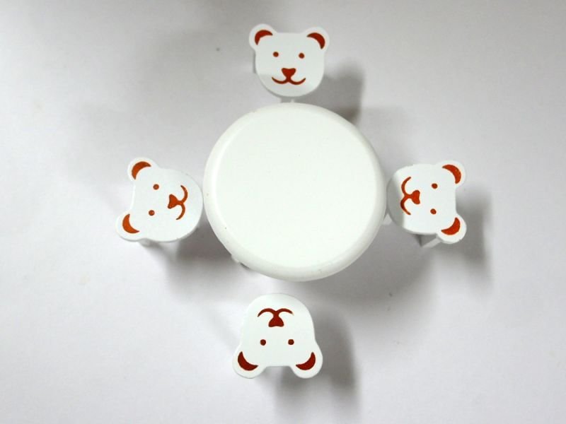 画像2: ベア　テーブル＆チェア4脚セット　ホワイト (2)