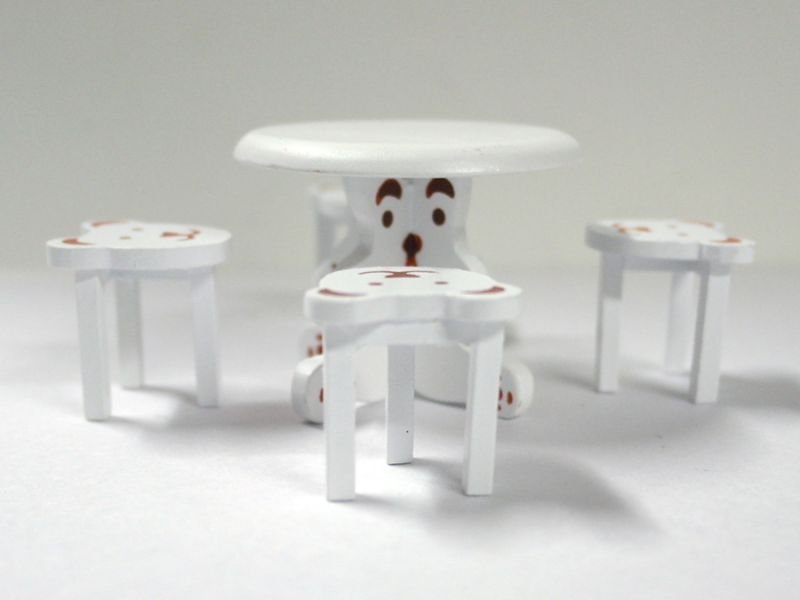 画像3: ベア　テーブル＆チェア4脚セット　ホワイト (3)