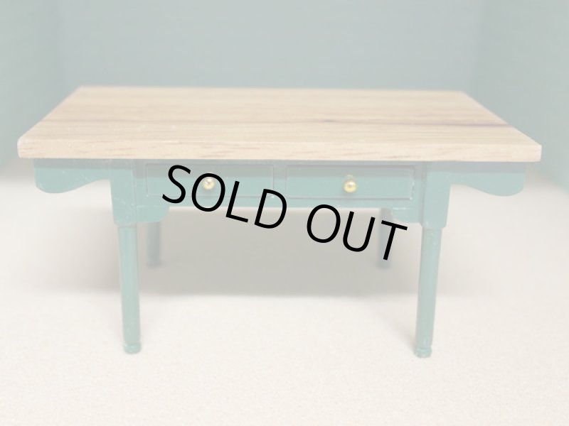 画像1: キッチン・テーブル　グリーン (1)