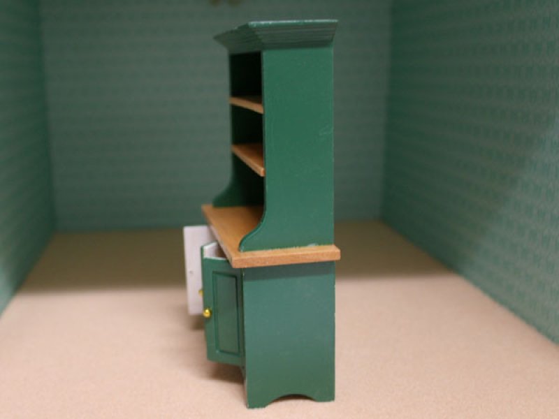 画像3: キッチン　カップボード（ドレッサー）　グリーン (3)