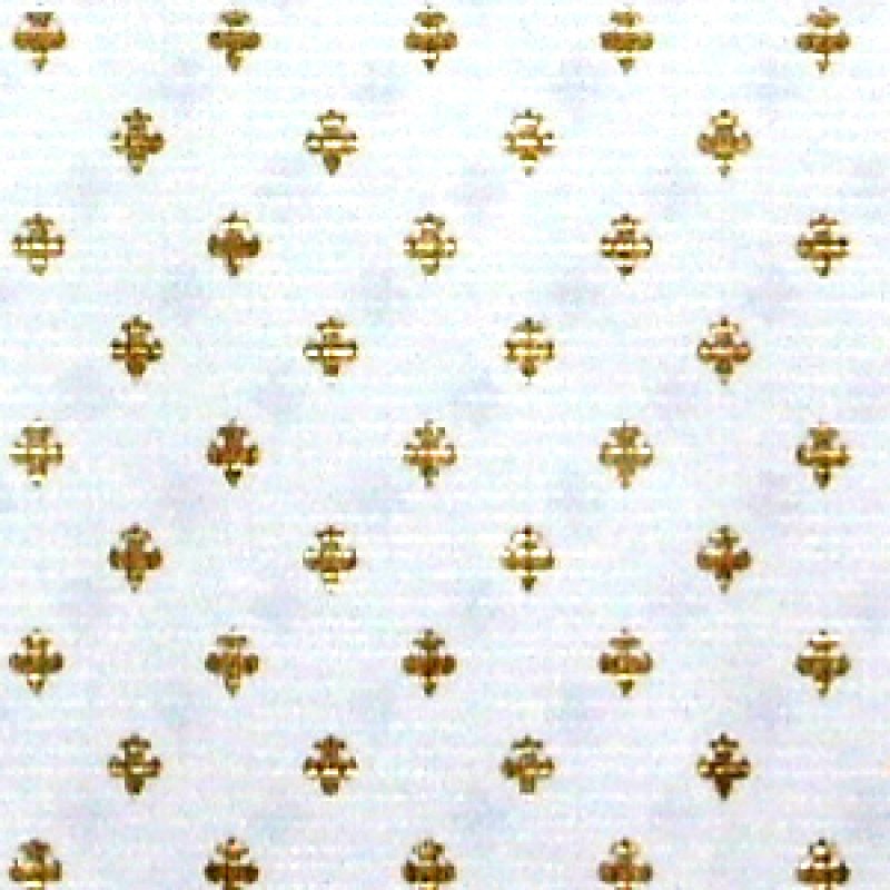 画像1: 壁紙　55.88cm x 76.33cm  White/Gold FleurDeLys (1)