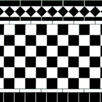 壁用タイル　278x86mm　x　2　 Black & White　光沢厚紙　