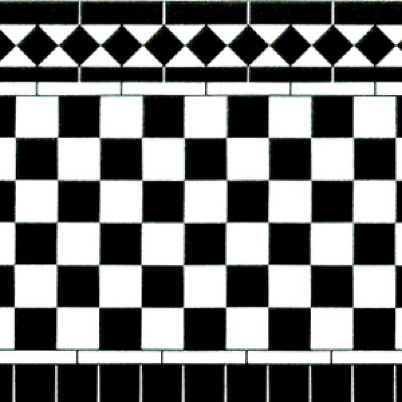 画像1: 壁用タイル　278x86mm　x　2　 Black & White　光沢厚紙　 (1)