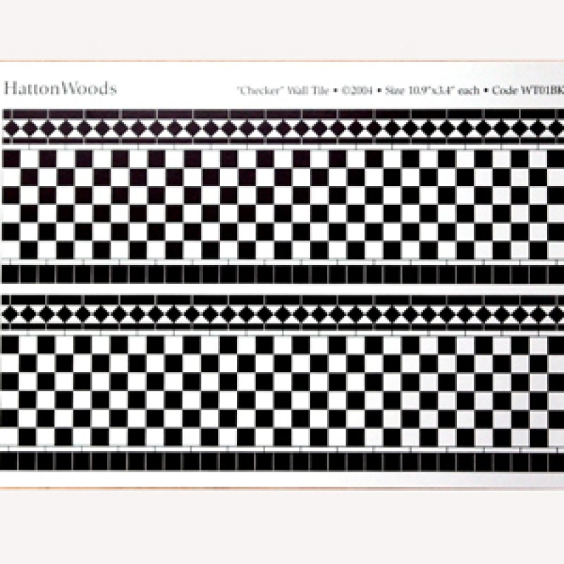 画像2: 壁用タイル　278x86mm　x　2　 Black & White　光沢厚紙　 (2)