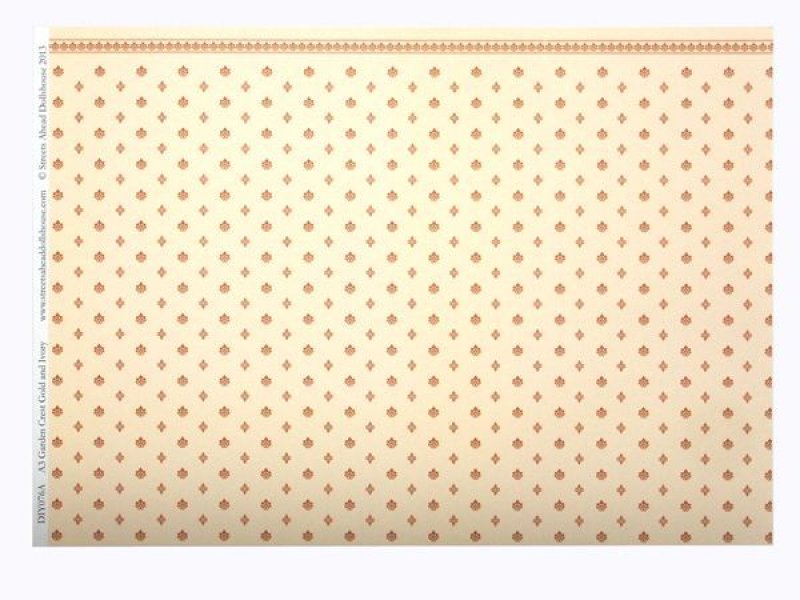 画像3: 壁紙　A3 (297 × 408 ミリ)室内壁用　"Garden Crest" Gold & Ivory (3)