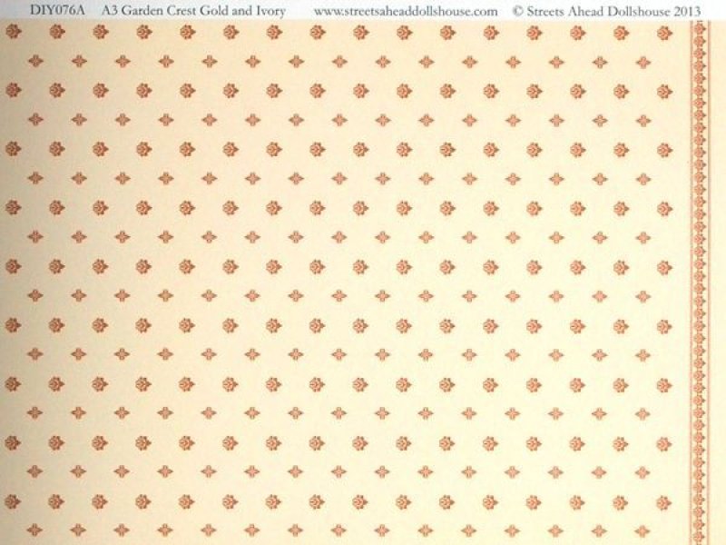 画像4: 壁紙　A3 (297 × 408 ミリ)室内壁用　"Garden Crest" Gold & Ivory (4)