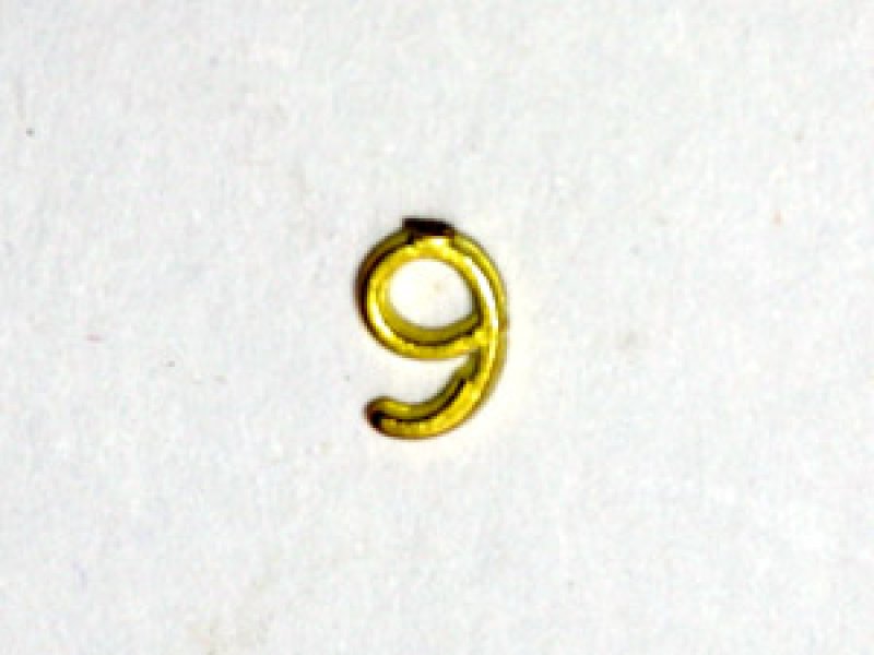 画像1: ドア　ナンバー　真鍮　　”9” (1)