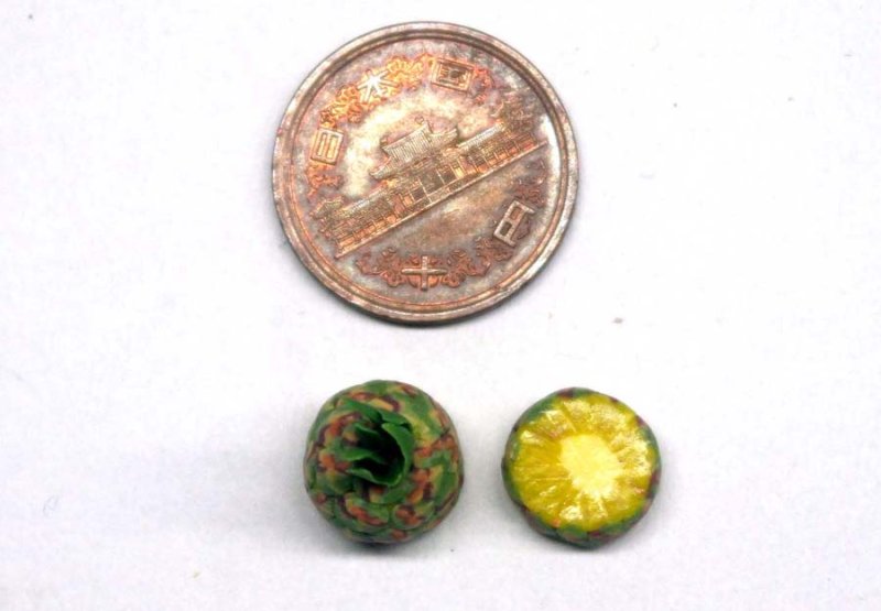 ミニチュア 1/12スケール パイナップル　ハーフ＆輪切り