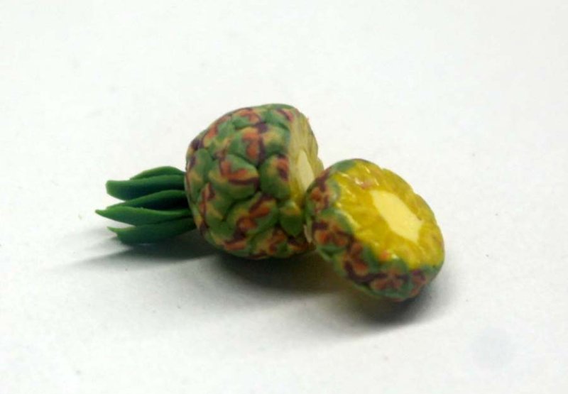 ミニチュア 1/12スケール パイナップル　ハーフ＆輪切り
