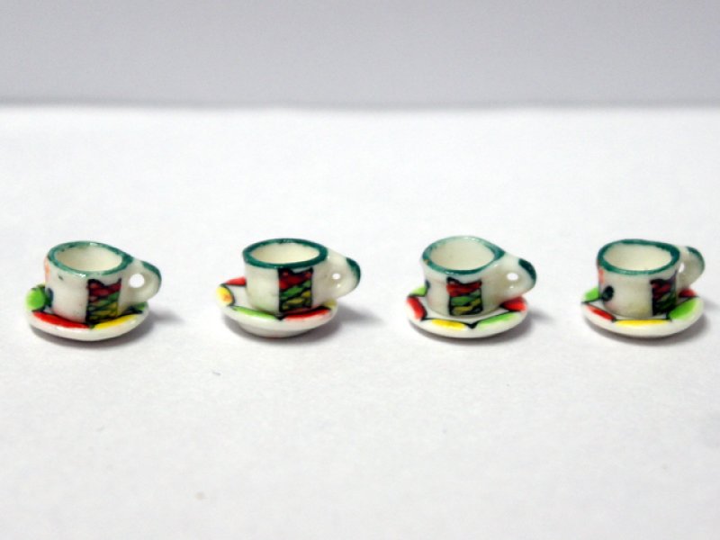 画像1: カップ&ソーサー　4客セット (1)