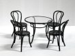 画像1: カフェ　テーブル&チェア4脚セット　ブラック (1)
