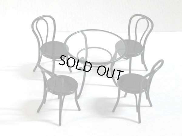 画像2: カフェ　テーブル&チェア4脚セット　ブラック