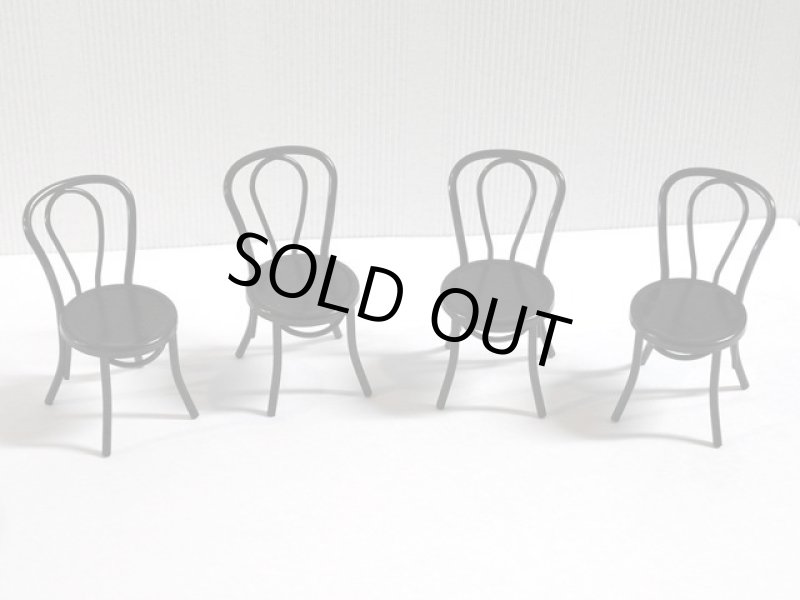 画像3: カフェ　テーブル&チェア4脚セット　ブラック (3)