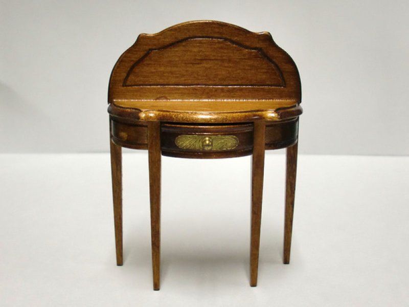 画像1: 半円テーブル　ウォルナット (1)