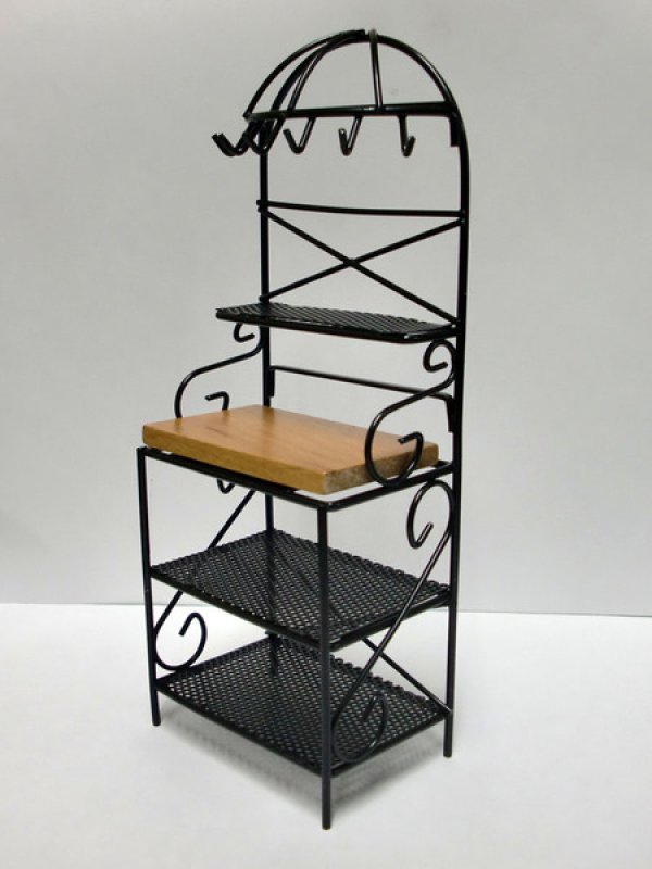 画像1: キッチン　ラック　ブラック (1)