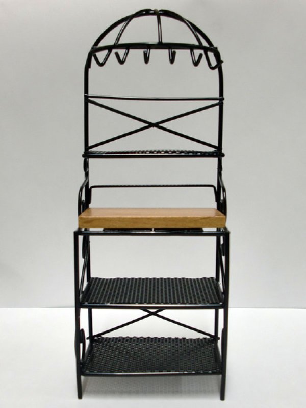 画像2: キッチン　ラック　ブラック (2)