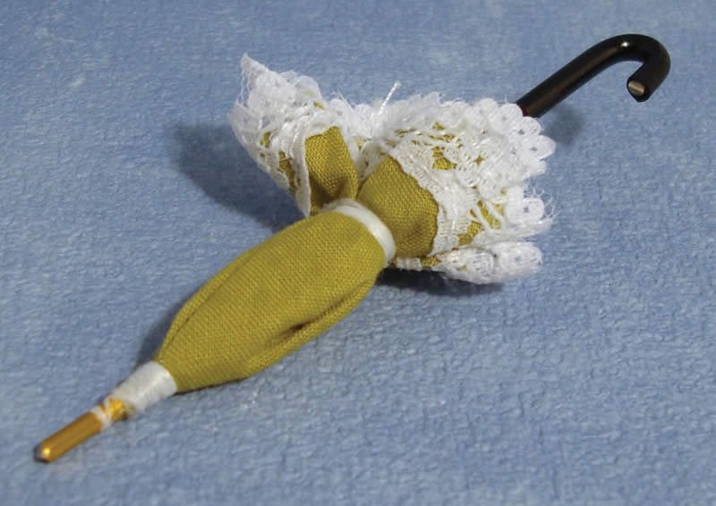 1/12サイズのドールハウス用ミニチュア　パラソル　ライム