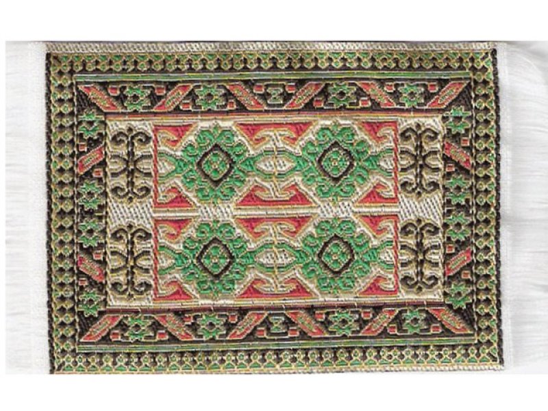 画像1: ラグ　機械織り　  4.7ｃｍ x 6.6cm(フリンジ込み8ｃｍ） (1)