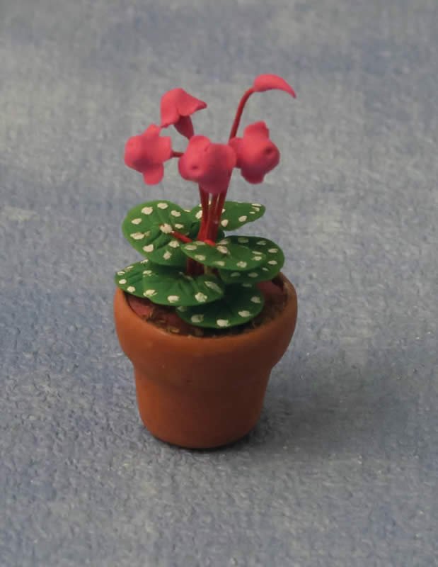 1/12サイズのドールハウス用ミニチュア　シクラメン (Cyclamen) 　鉢植え