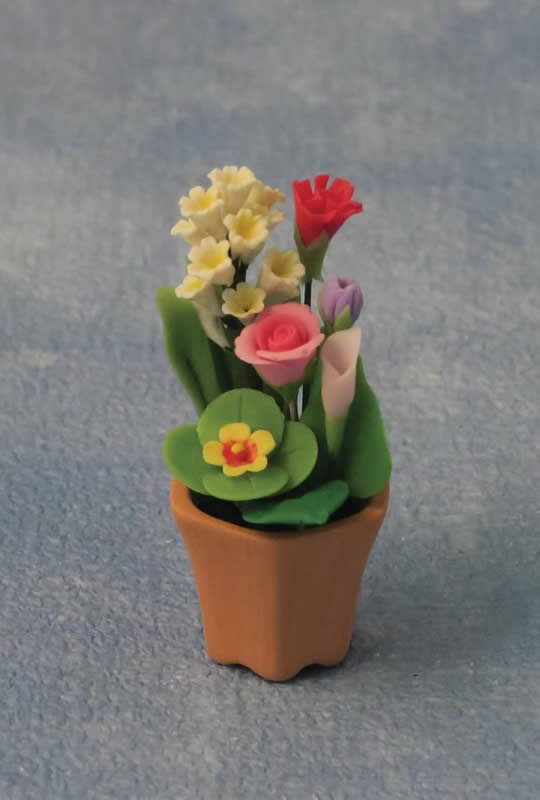 1/12サイズのドールハウス用ミニチュア　フラワー・アレンジメント　鉢植え