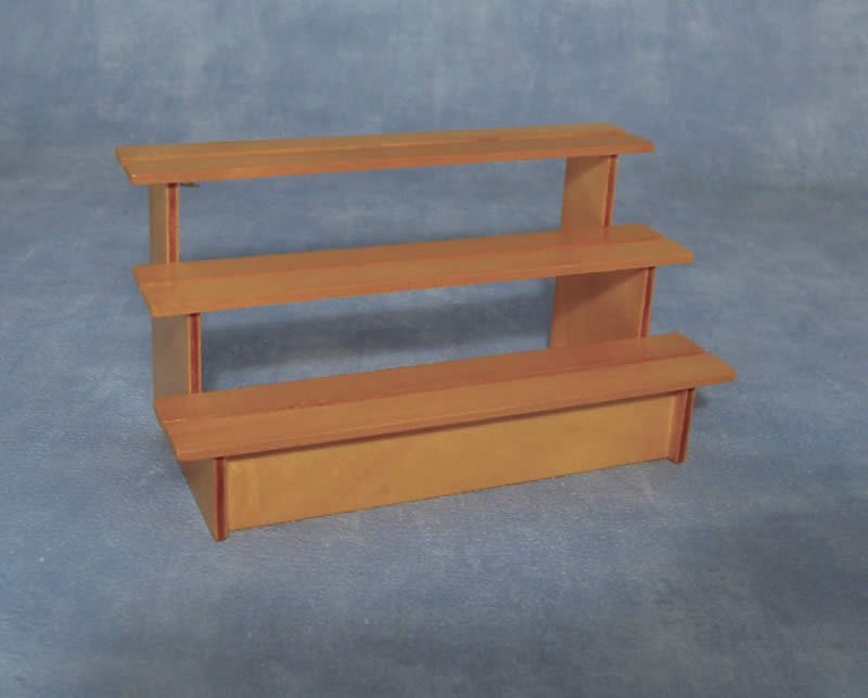 1/12サイズのドールハウス用ミニチュア　露店　3段棚　パイン