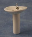 1/12サイズのドールハウス用ミニチュア　足付洗面台(水道蛇口・栓付)半円