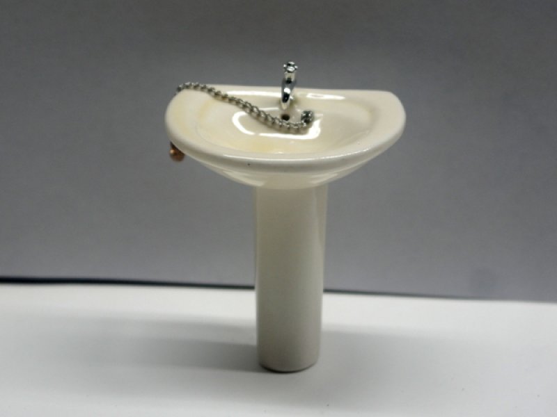 画像2: 足付洗面台(水道蛇口・栓付)半円 (2)