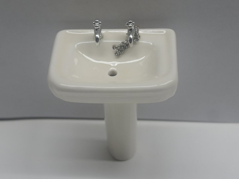 画像4: 足付洗面台(水道蛇口・栓付)四角 (4)