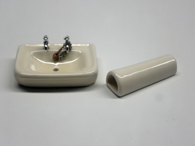 画像6: 足付洗面台(水道蛇口・栓付)四角 (6)