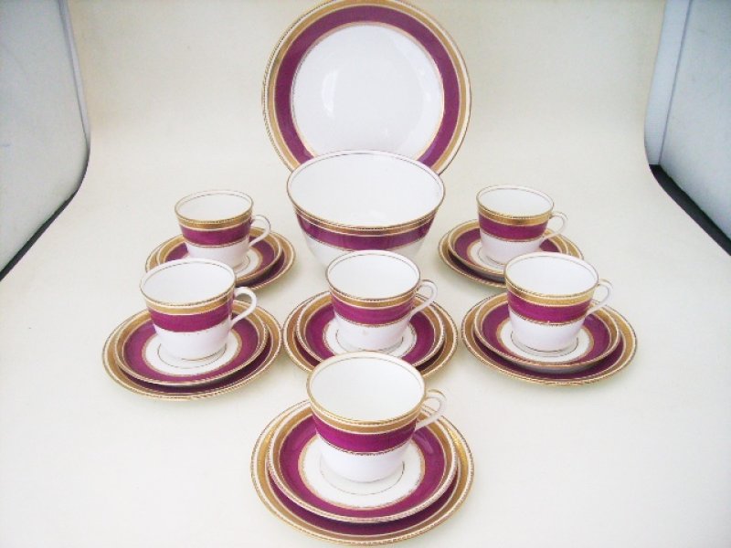 画像1: ティー・セット　ルビー Minton(ミントン） (1)