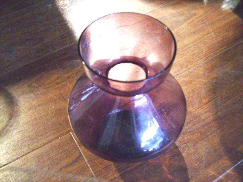 画像1: ガラス　バーズ（花器）　パープル (1)