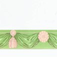画像2: 壁紙　ボーダー用　長さ:約42cm 　Swag Green (2)