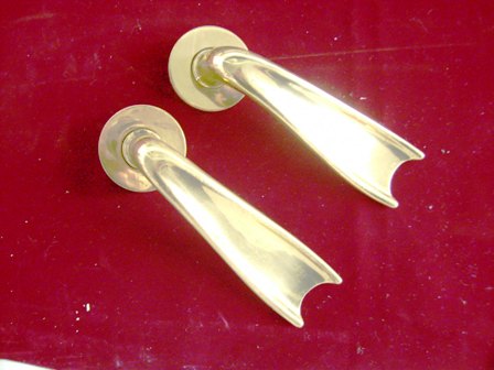 画像1: ドアハンドル　真鍮　ペア（２）