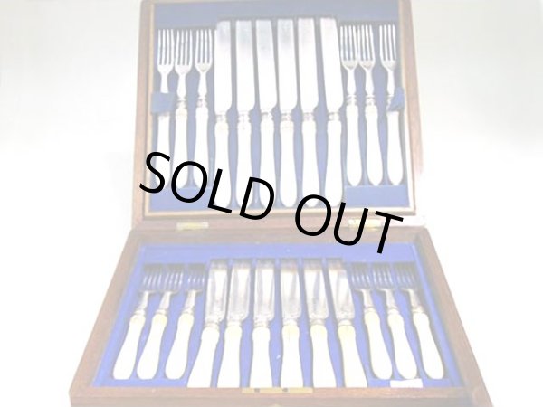 画像5: ナイフ＆フォーク　セット　象牙ハンドル(12人用) (5)