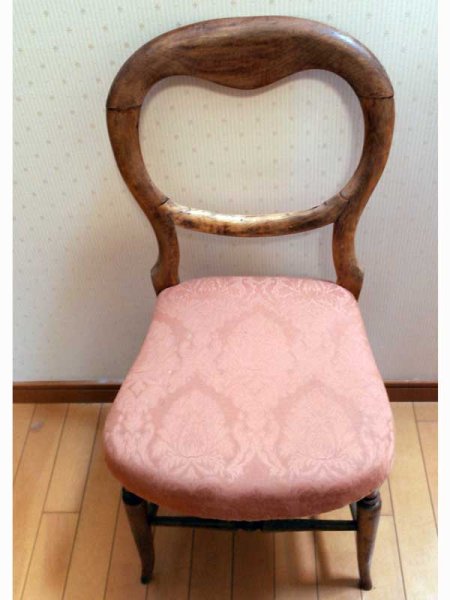 画像2: バルーン・バック チェア 1脚 張替え済み(ホースヘア使用) (2)