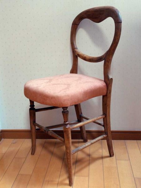 画像3: バルーン・バック チェア 1脚 張替え済み(ホースヘア使用) (3)