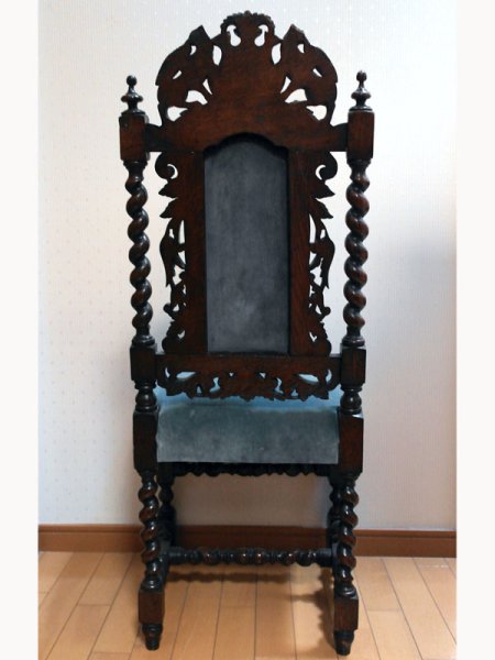 画像5: カロリアン・ ツイスト ハイバック チェア 張替え済み(ホースヘア使用) (5)