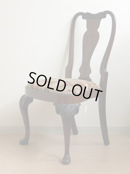 画像2: クイーンアン チェア ウォルナット (2)